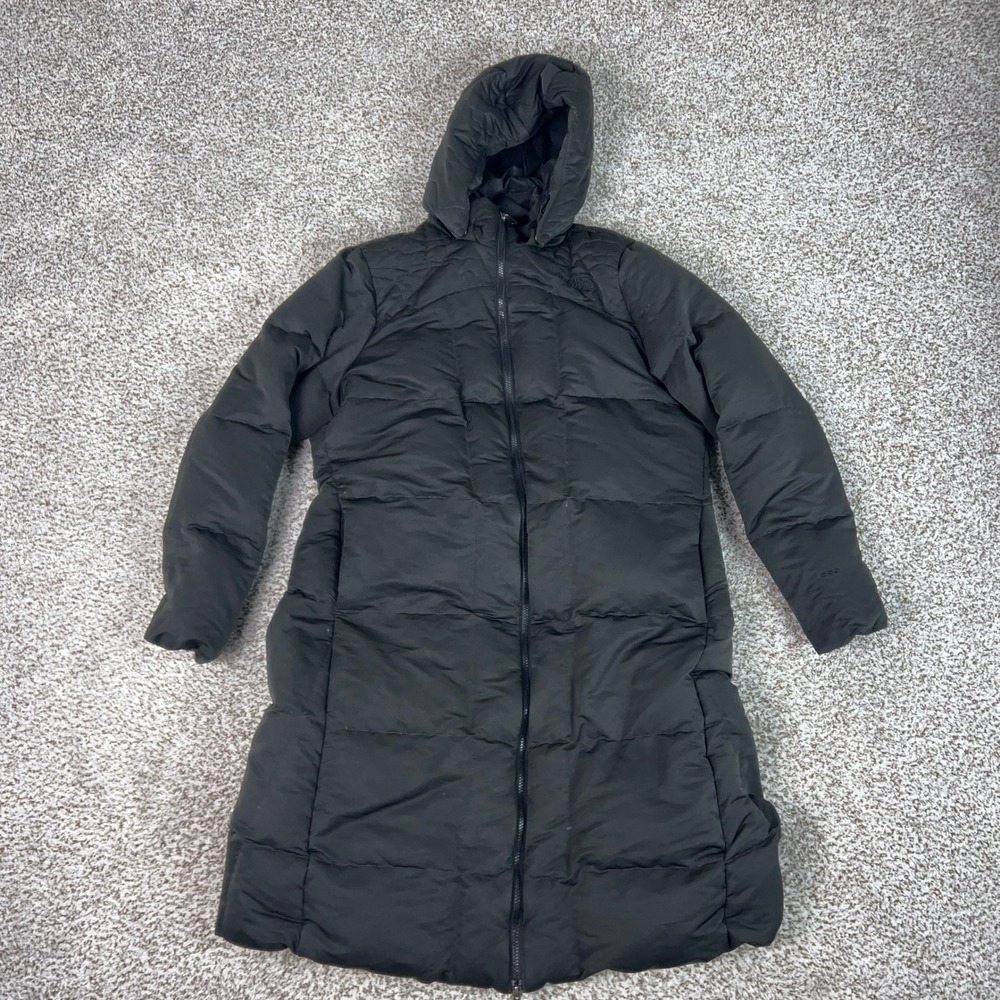 The North Face Parka Women XL Black Winter 550 Down Puffer Long Hooded Coat